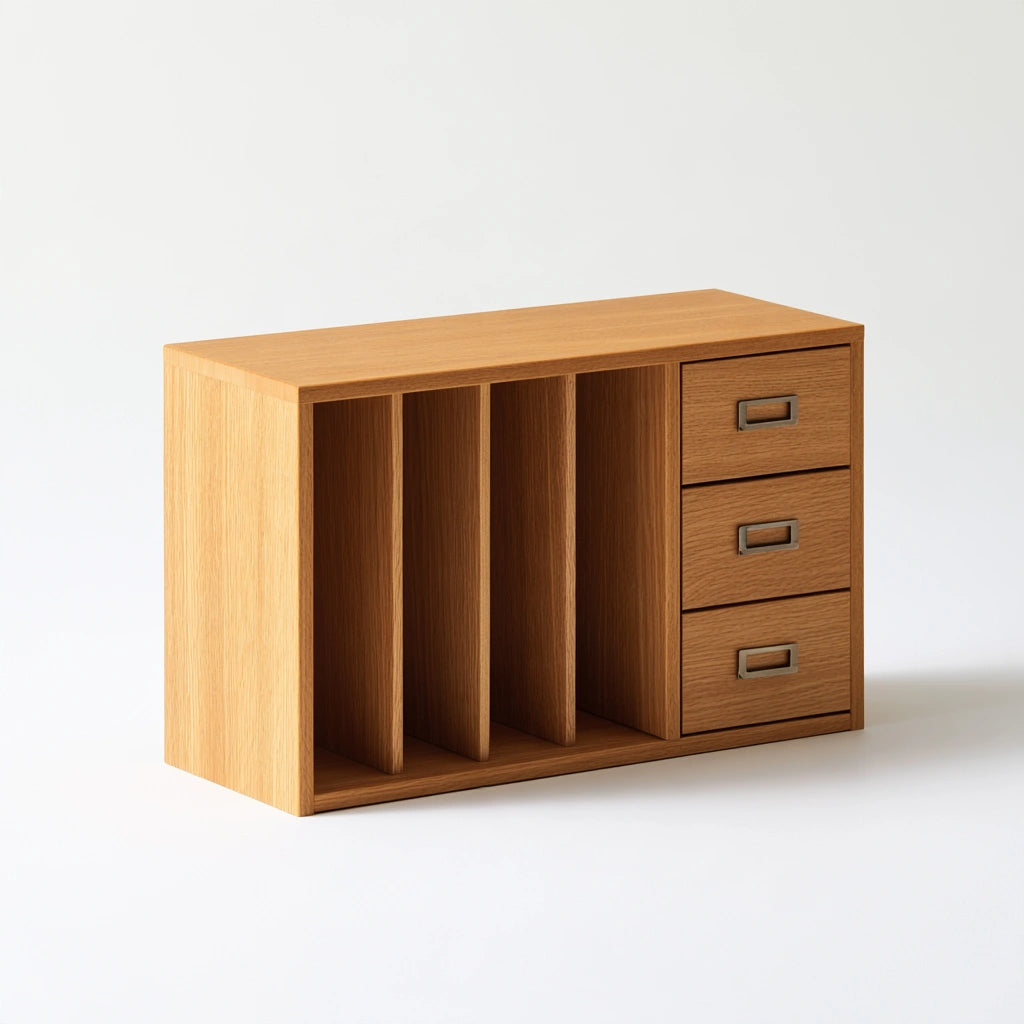 Organiseur de rangement en bois, coloris brun clair