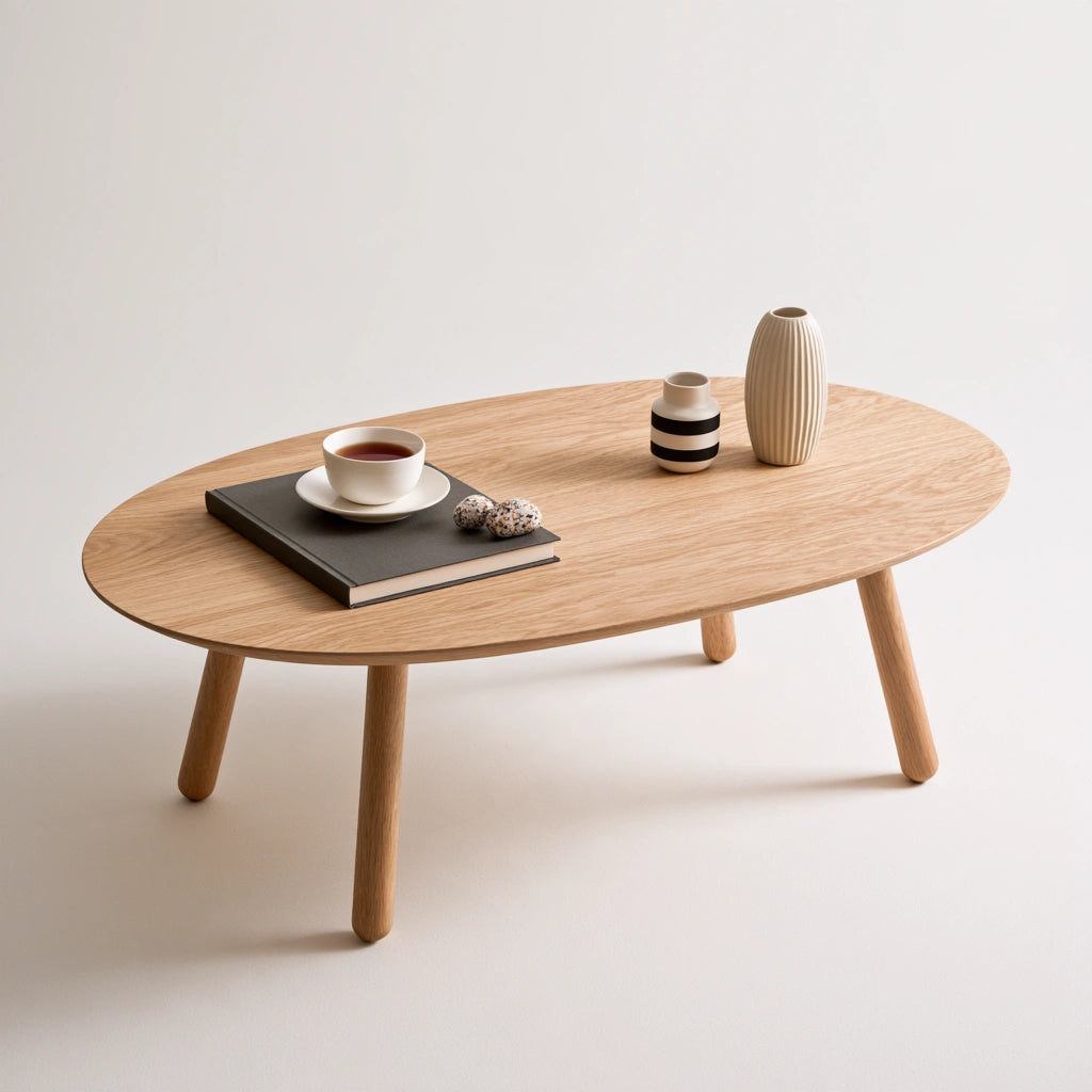 Table basse en bois, coloris brun clair