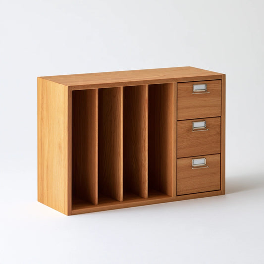 Organiseur de rangement en bois, coloris brun clair