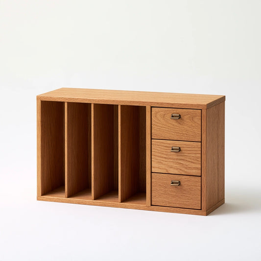 Organiseur de rangement en bois, coloris brun clair