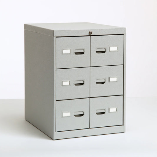 Caisson de classement mobile en plastique à quatre tiroirs, coloris gris clair