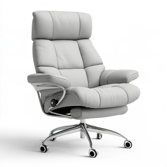 Fauteuil de bureau ergonomique aux lignes épurées, coloris gris clair